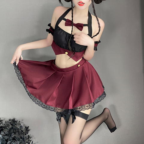 Backless JK Uniform Lingerie With Stocking